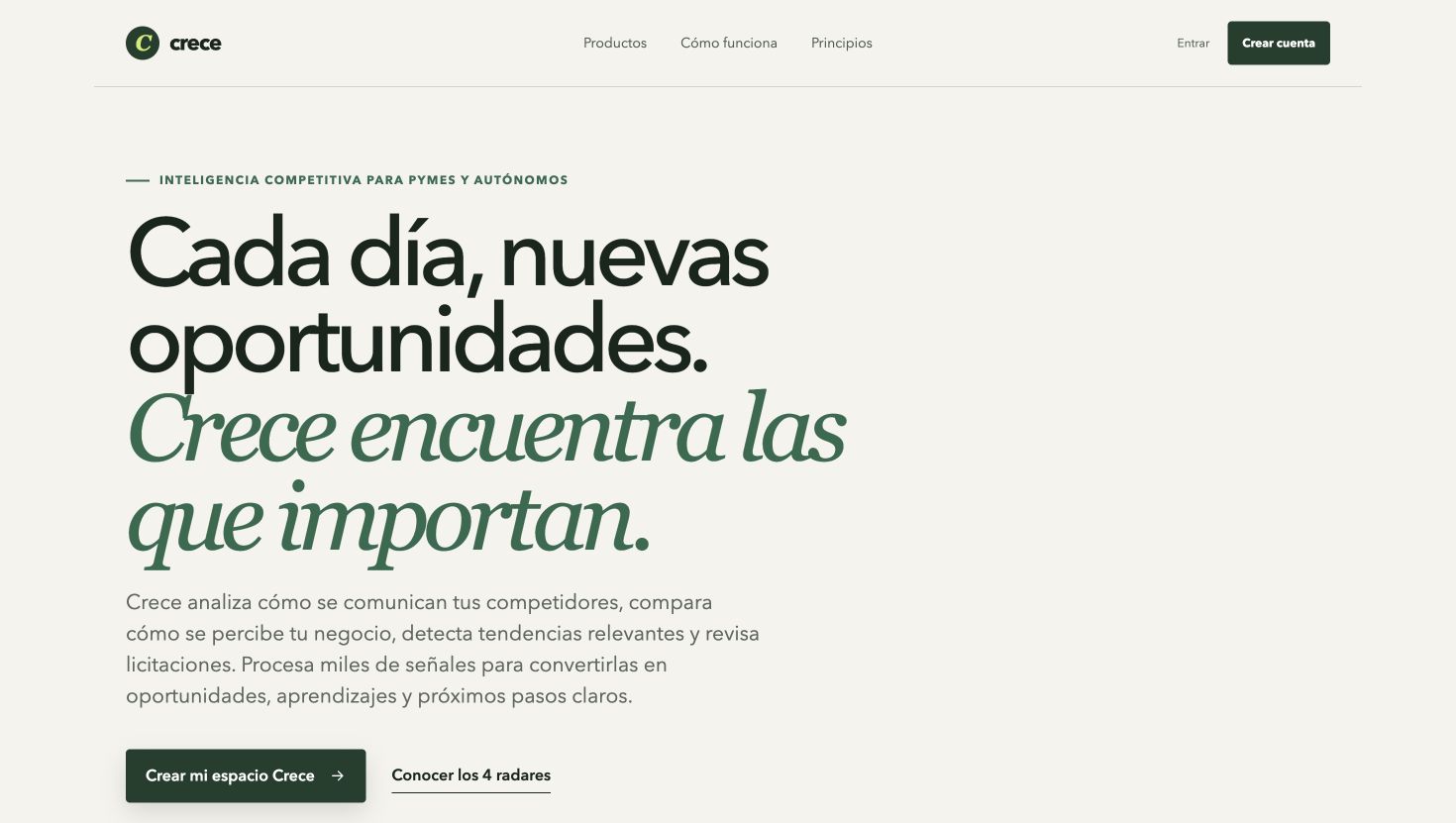 Plataforma de inteligencia competitiva Crece